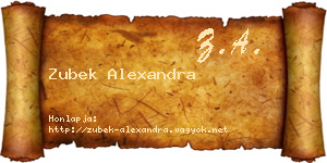Zubek Alexandra névjegykártya